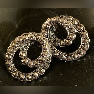 AVON Silver Tone Double Loop Earings